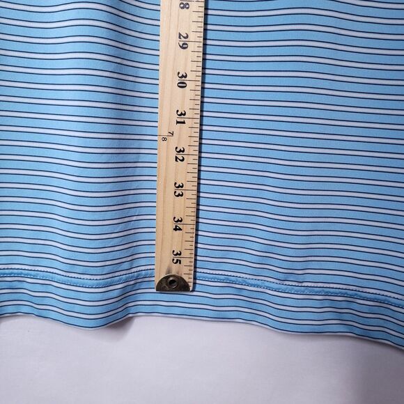 Footjoy Polo Shirt Men 3XL Striped Blue, White Golf Performance Activewear - Picture 7 of 12